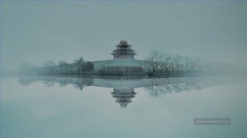 Chinese Story of Yanxi Palace with White Cranes Birds Scenery from China Ölgemälde